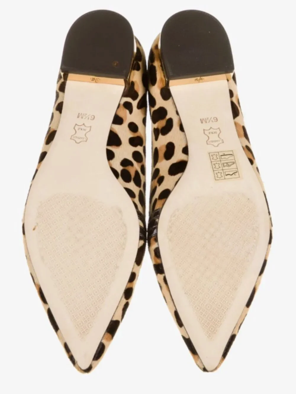 Tory Burch Leather Leopard Print Flats